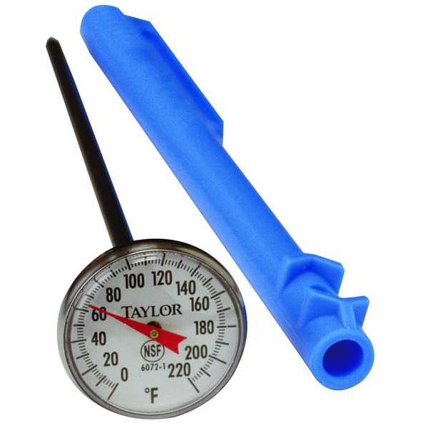 Taylor 6" Analog Mechanical Food Service Thermometer with 0 to 220 (F) - 6072N