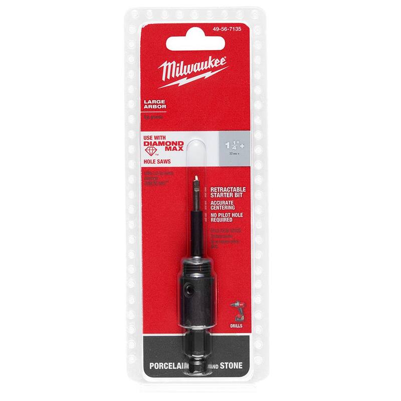 Broca inicial retractil Milwaukee con mandril grande para brocas de diamante Diamond Plus (paquete de 2) - 49-56-7135-49-56-7135.