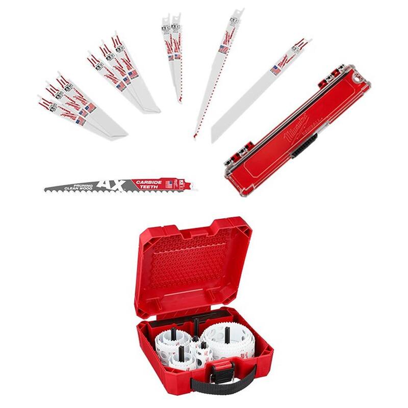 Set de sierra perforadora bimetálica de propósito general Hole Dozer de Milwaukee con juego de hojas de sierra reciproca SAWZALL (31 piezas) - 49-22-4170-49-22-1110H