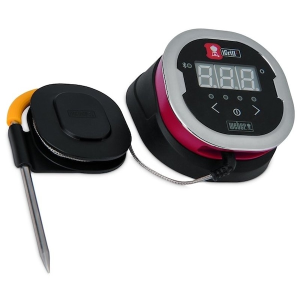 Weber iGrill 2 Thermometer, 22 to 572 deg F, Digital Display, 5 in L Probe, Black, For Grills - 7203