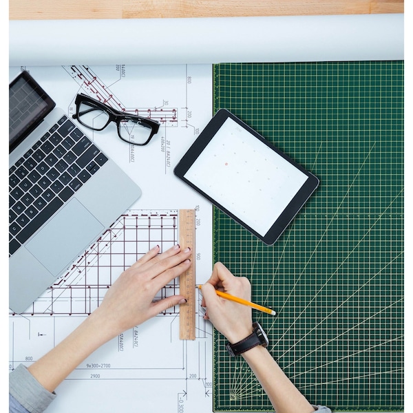 Adiroffice Self-Healing 5-Ply Double-Sided Craft Cutting Mat, Green Black - ADICM3042-MK