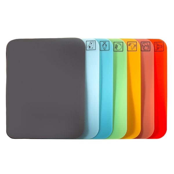 Seville Classics Cutting Board, Bamboo Wood, 7 Color Coded - BMB17076
