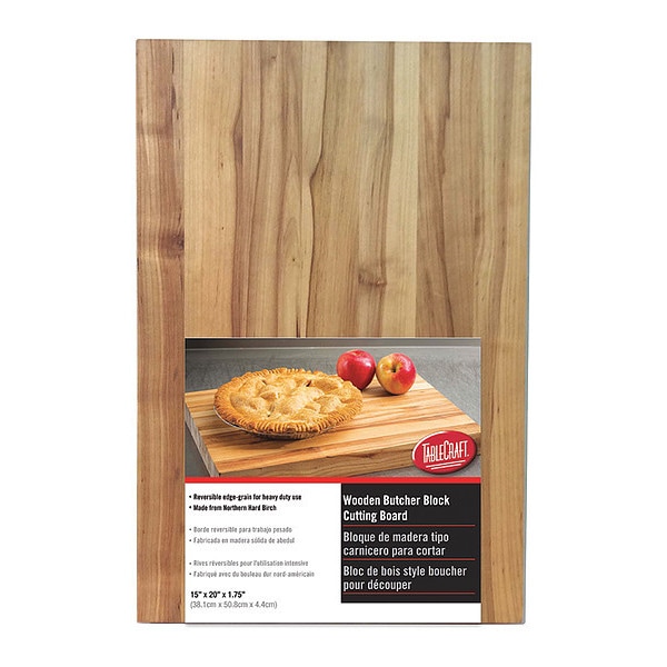 Tablecraft Butcher Board, Wood, 15" x 20" x 1.75" - CBW1520175