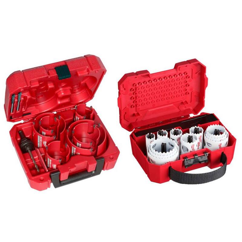 Juego de sierras de perforación de carburo BIG HAWG de Milwaukee con juego de sierras de perforación bimetálicas (25 piezas) - 49-56-9290-49-22-4175