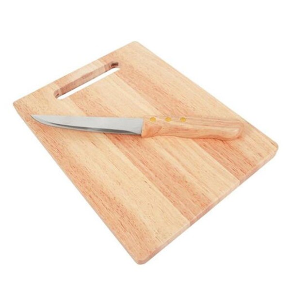 Top Chef KitchenWorthy Rubberwood Cutting Board w/ Knife - TO2851527