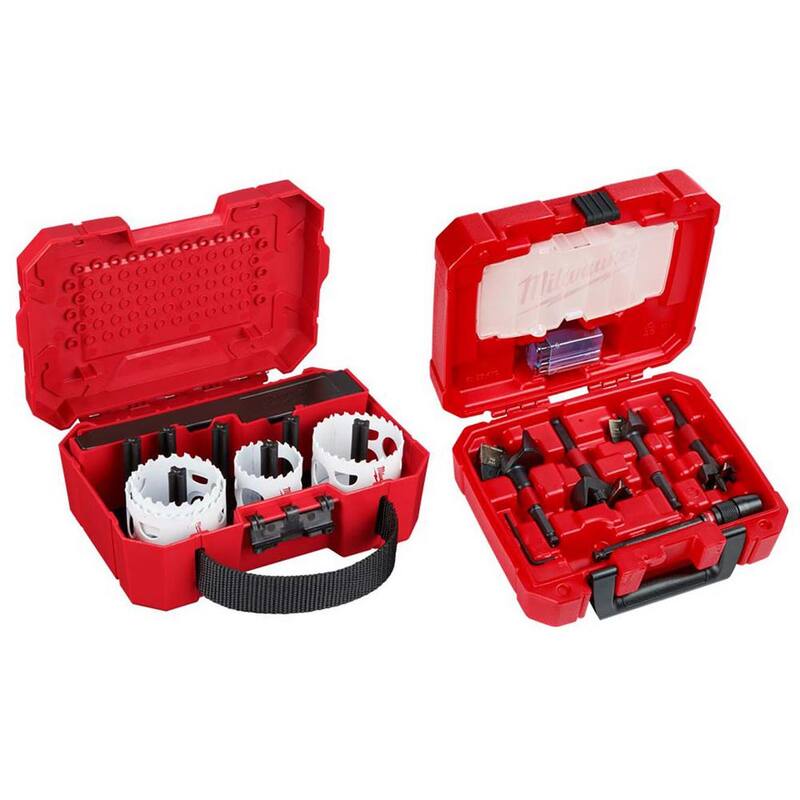 Juego de sierra perforadora de bi-metal Milwaukee Hole Dozer con Brocas autorroscantes SWITCHBLADE para plomeros (13 piezas) - 49-22-4019-49-22-5100.