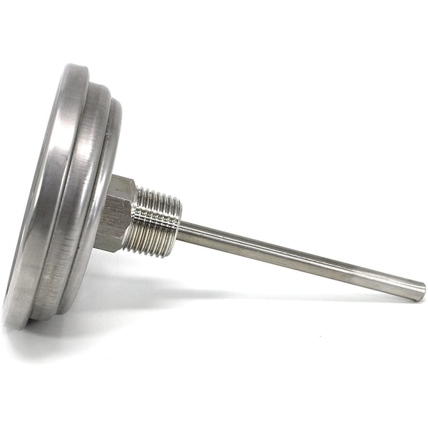 Concord 3" Stainless Steel Thermometer for Home Brewing, 2" Stem - PF300-C-2