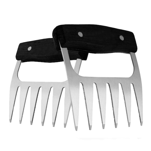1947Kitchen Stainless Steel Meat-Shredding Claws With Wooden Handle, Black - TI-2TYSSS-BLA