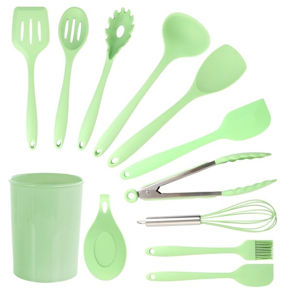 Megachef Silicone Cooking Utensils, Mint Green - Set of 12 - MGSP-815