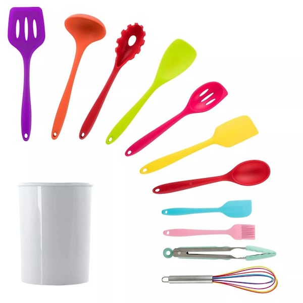 Megachef Silicone Cooking Utensils, Multi Color - Set of 12 - MGSP-901