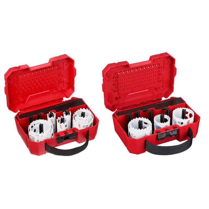 Juego de sierra de perforación Milwaukee Hole Dozer Plumbers con carburo para plomeros y kit de sierra de perforación bimetálica Hole Dozer (20 piezas) - 49-22-3091-49-22-4019