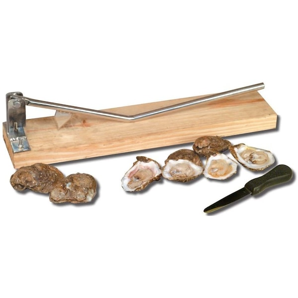 King Kooker Stainless Steel, Wooden Base, Oyster Knife - 5500