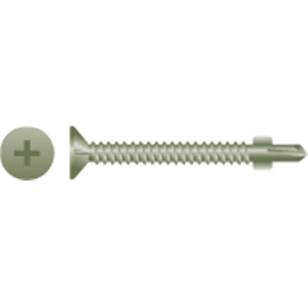 Strong-Point Strong-Point FB815R 8-18 x 1.62 in. Phillips Flat Head Screw with Nibs and Wings  Ruspert Coated  Box of 4 000 - FB815R