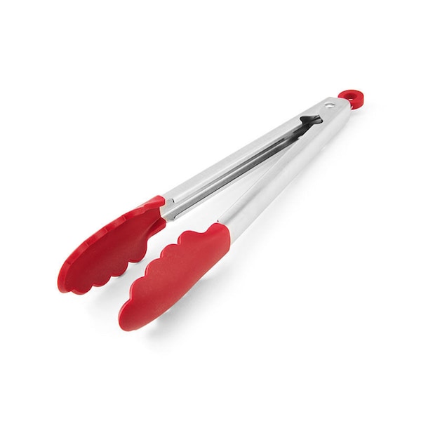 Lifetime KitchenAid Silver/Red Silicone/Stainless Steel Tip Tongs - KO094OHERA