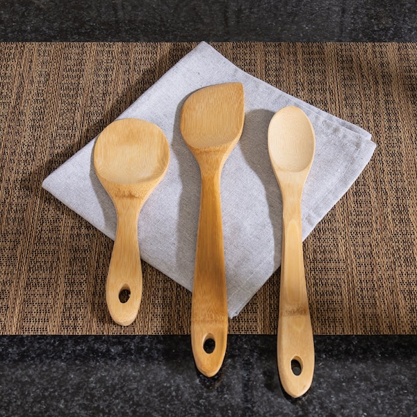 Joyce Chen Burnished Bamboo Wok Utensils, 3-Piece Set - J33-2018