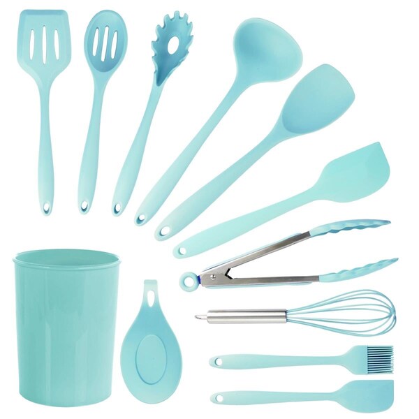 Megachef Light Teal Silicone Cooking Utensils, Set of 12 - MGSP-814