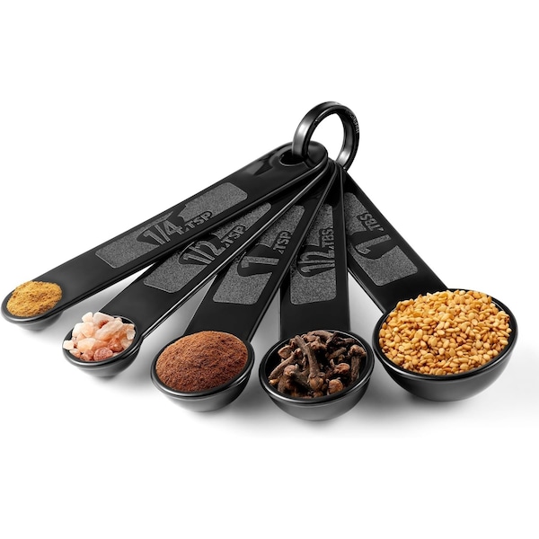 Bakken-Swiss Precision Measuring Spoon Set, 5-Piece Stainless Steel, Nesting, Dishwasher Safe, Kitchen Tool - BKCWTSP5