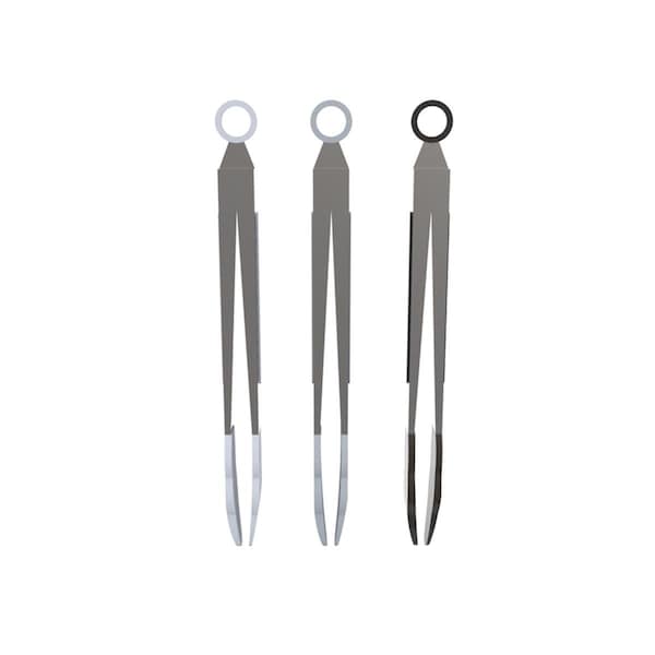 Core Kitchen Silver Silicone & Stainless Steel Mini Locking Tong Set - Pack of 15 - 6012601