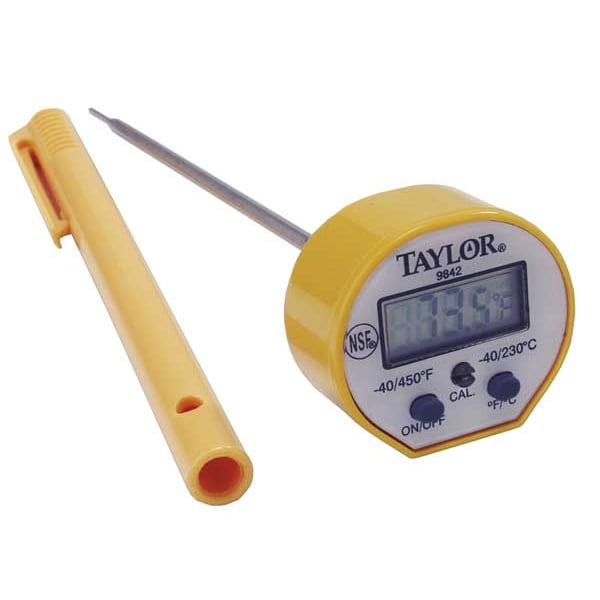 Taylor 6" LCD Digital Food Service Thermometer with -40 to 450 (F) - 9842FDA