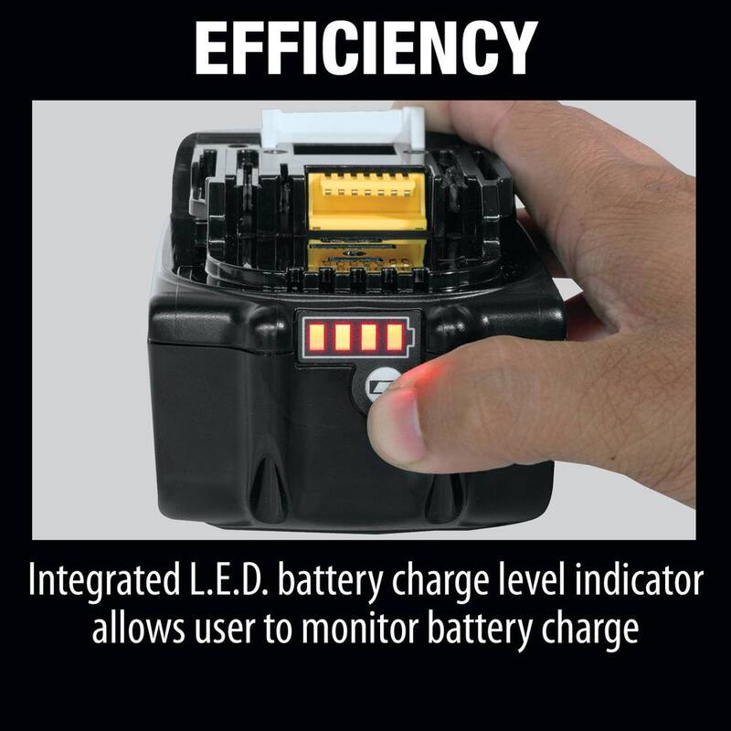 Paquete de baterías de alta capacidad de iones de litio de 18V LXT Makita 3.0Ah con medidor de combustible (paquete de 2) - BL1830B-2