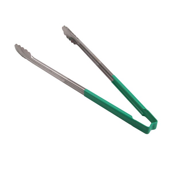 Vollrath Tongs, Scallop , 16", Grn Hdl - 4781670