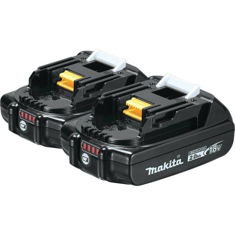 Paquete de baterías compactas de ion de litio 18V LXT 2.0Ah con medidor de combustible (paquete de 2) - BL1820B-2