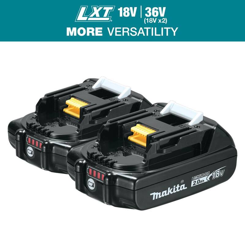 Paquete de baterías compactas de ion de litio 18V LXT 2.0Ah con medidor de combustible (paquete de 2) - BL1820B-2