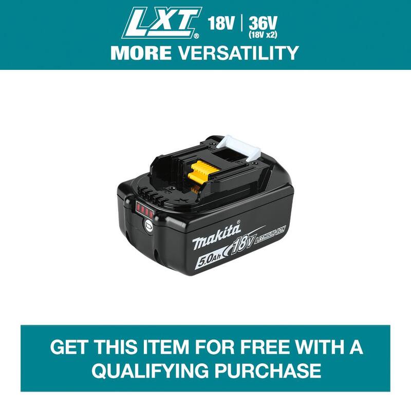Paquete de batería de alta capacidad de iones de litio Makita 18V LXT 5.0Ah con indicador de combustible - BL1850B