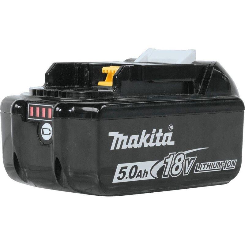 Paquete de batería de alta capacidad de iones de litio Makita 18V LXT 5.0Ah con indicador de combustible - BL1850B