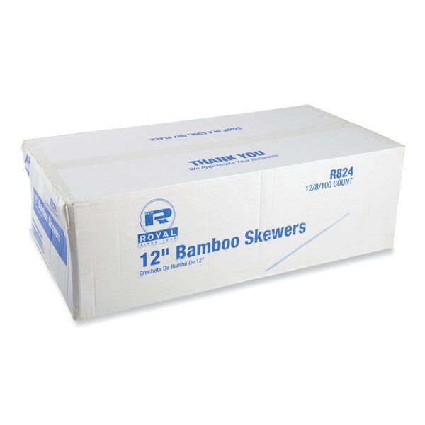 Amercareroyal Bamboo Skewers, 12 in., Natural, 9600PK - R824