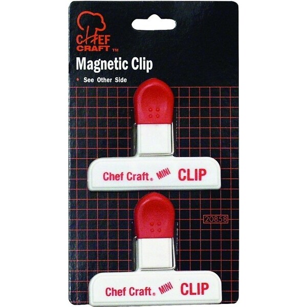 Chef Craft Magnetic Mini Clip, 3 in W, Red/White - 20858