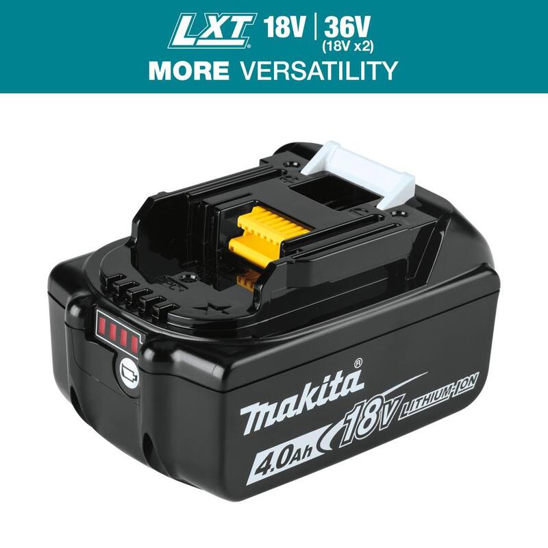Paquete de batería de alta capacidad de iones de litio Makita 18V LXT 4.0Ah con indicador de combustible - BL1840B