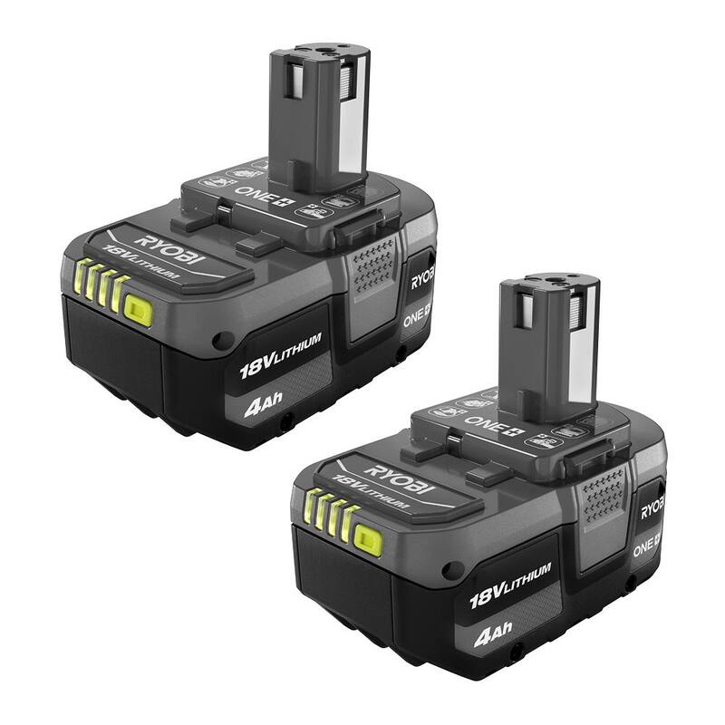 Batería de iones de litio de 18V y 4.0 Ah RYOBI ONE+ (paquete de 2) - PBP2005