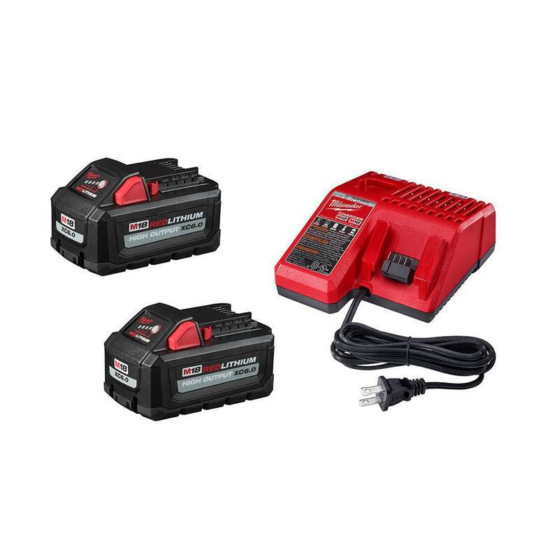 Kit de inicio de alto rendimiento Milwaukee M18 de 18 voltios con batería de 6.0 Ah y cargador - 48-59-1862S
