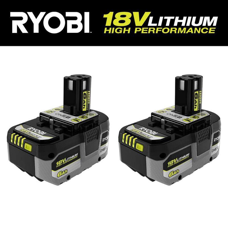 Batería de iones de litio de alto rendimiento de 18V de 6.0 Ah RYOBI ONE+ HP (paquete de 2) - PBP2007.