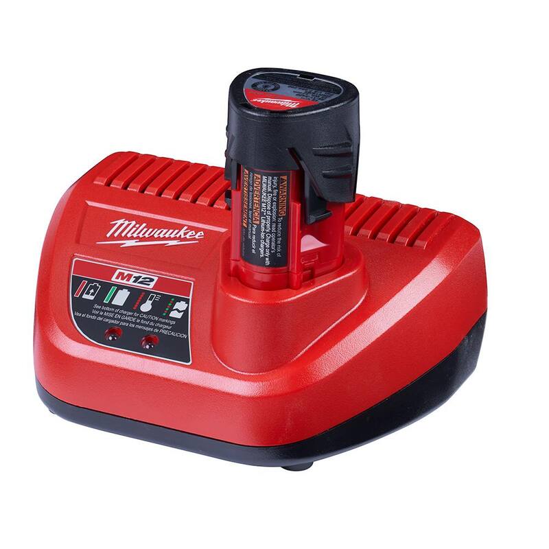 Paquete de baterías compactas de iones de litio de 12V Milwaukee M12 2.0 Ah (2-Pack) con cargador - Kit inicial 48-59-2420P