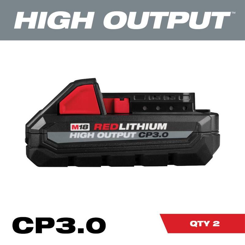 Milwaukee M18 Batería de iones de litio de alto rendimiento de 18 V CP 3.0Ah (paquete doble) - 48-11-1837