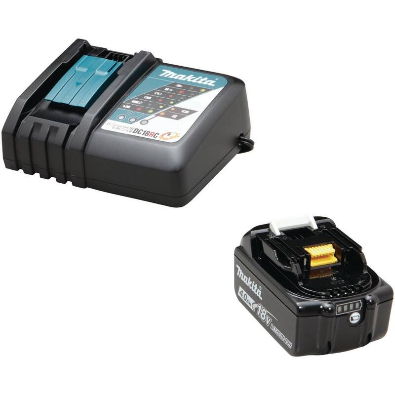 Paquete de batería de alta capacidad de iones de litio LXT de 18V Makita 4.0Ah con medidor de combustible y cargador Kit de inicio - BL1840BDC1