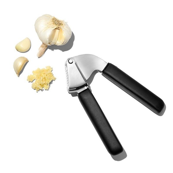 Good Grips Garlic Press, Stainless Steel, Black, 10-1/2 in L - 11327300