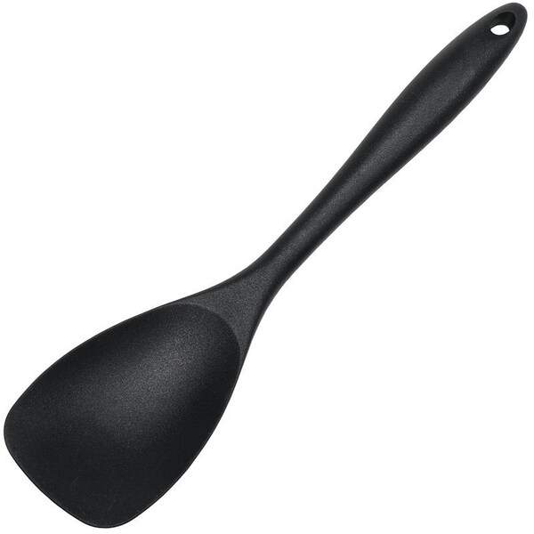Chef Craft Premium Series Spoon Spatula, 11-1/2 in OAL, Silicone Blade, Black - 13667