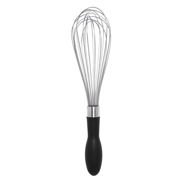 Good Grips Balloon Whisk, 11 in OAL, Stainless Steel, Black/Silver, Polished - 74291