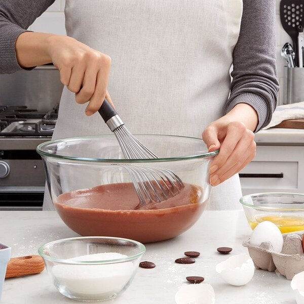 Good Grips Balloon Whisk, 11 in OAL, Stainless Steel, Black/Silver, Polished - 74291