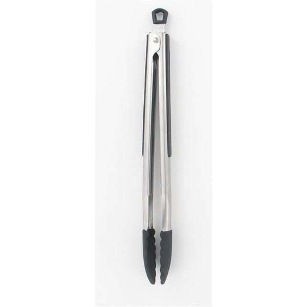 Eat-In Tools Black & Silver Silicone & Stainless Steel Tongs - EA1495298