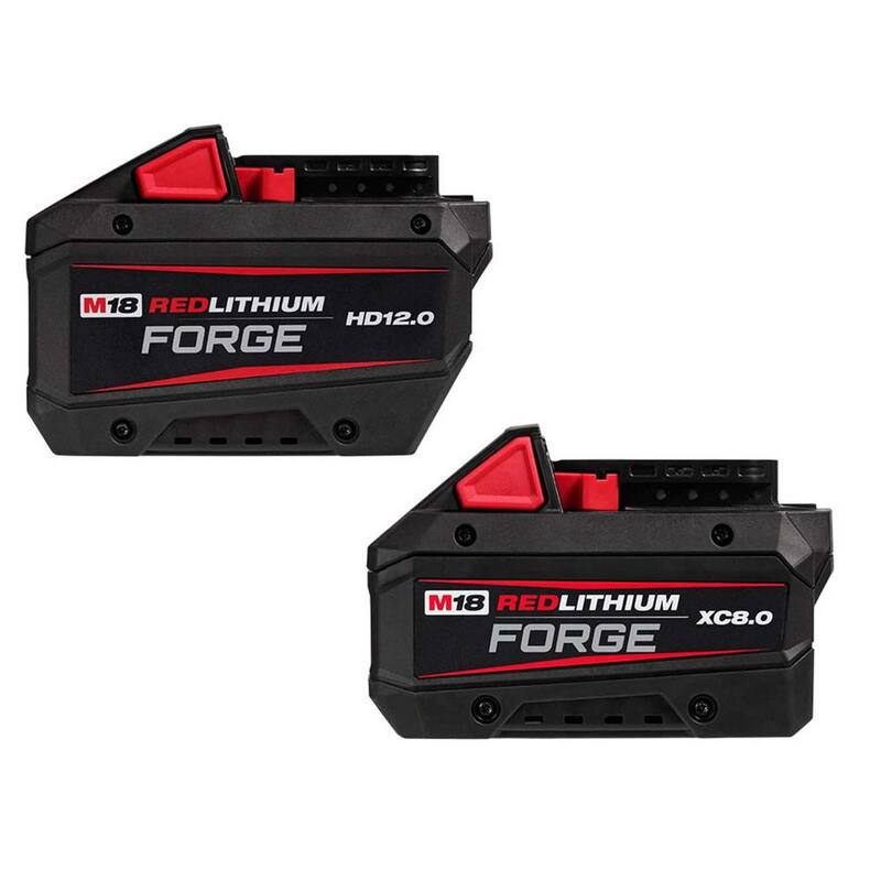 Milwaukee M18 18V Batería REDLITHIUM FORGE de 12.0 Ah con M18 Batería REDLITHIUM FORGE XC de 8.0 Ah - 48-11-1813-48-11-1881