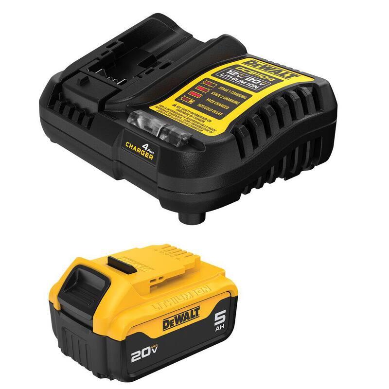 Batería DEWALT de 20 voltios, máximo de 5.0 Ah y Cargador - DCB205C