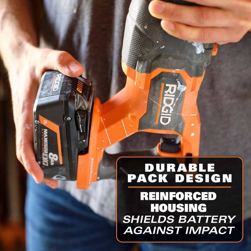 Batería de iones de litio RIDGID 18V 8.0 Ah de salida máxima EXP (paquete de 2) - AC840080P