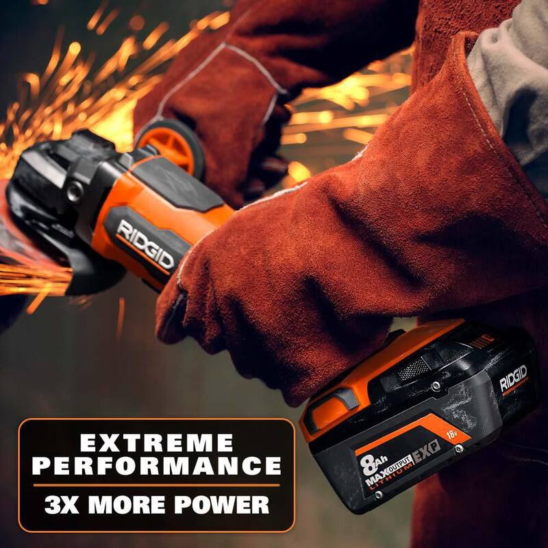 Batería de iones de litio RIDGID 18V 8.0 Ah de salida máxima EXP (paquete de 2) - AC840080P