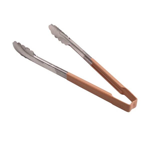 Vollrath Tongs, Scallop , 12", Tan Hdl - 4781260