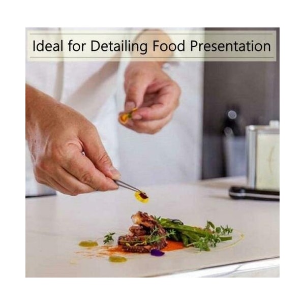 A2Z Scilab Culinary Tweezers, Blunt Serrated Jaws, 6 Inch, Stainless Steel Tongs - A2Z-ZR1033