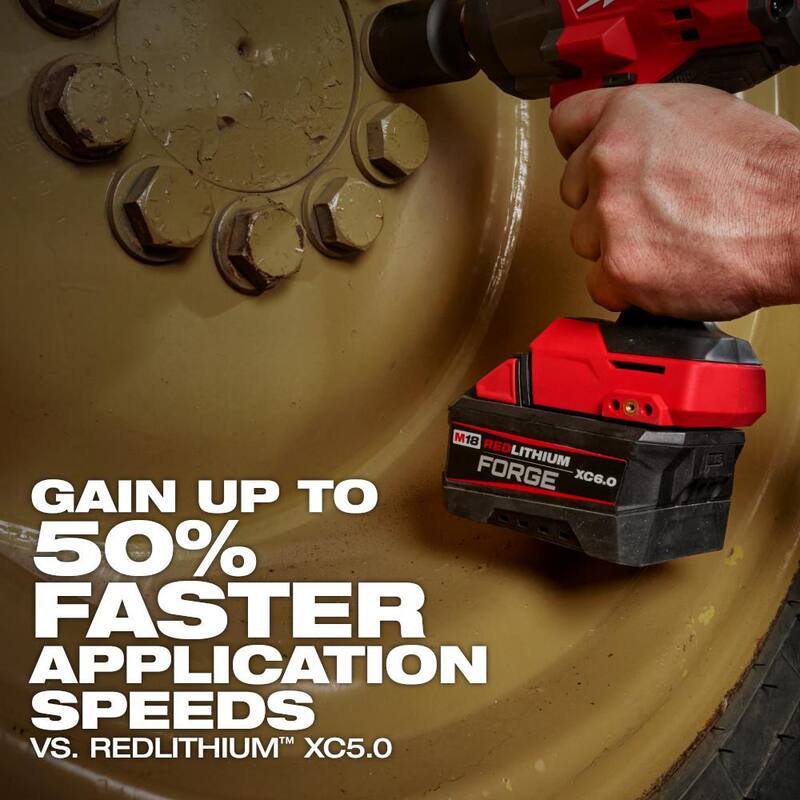 Batería Milwaukee M18 18V 6.0 Ah de litio-ion REDLITHIUM FORGE (paquete de 2) - 48-11-1861P